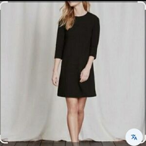 Boden Black Dress Cotton Blend With Sleeves Pull-On Lightweight Size Large /10R